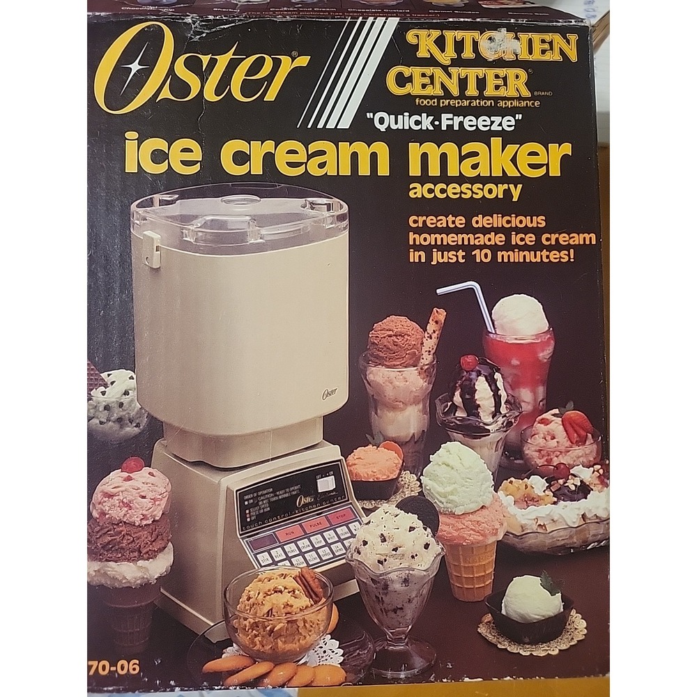Vintage OSTER Kitchen Center Ice Cream Maker Accessory in Original Box‎